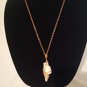 COPPER WRAPPED BARITE NECKLACE